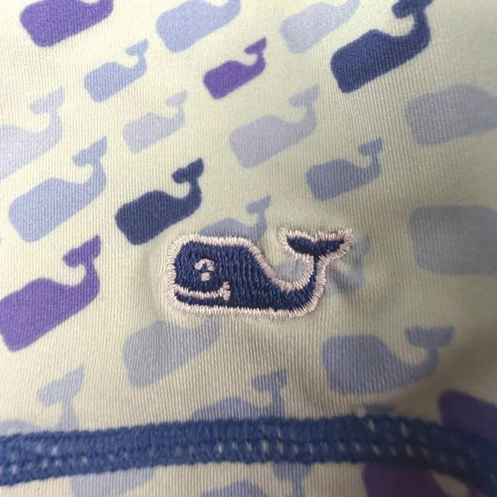 Vineyard Vines Girls 3-Piece Swim Set Blue Whale Print Tankini Rash Guard L 14